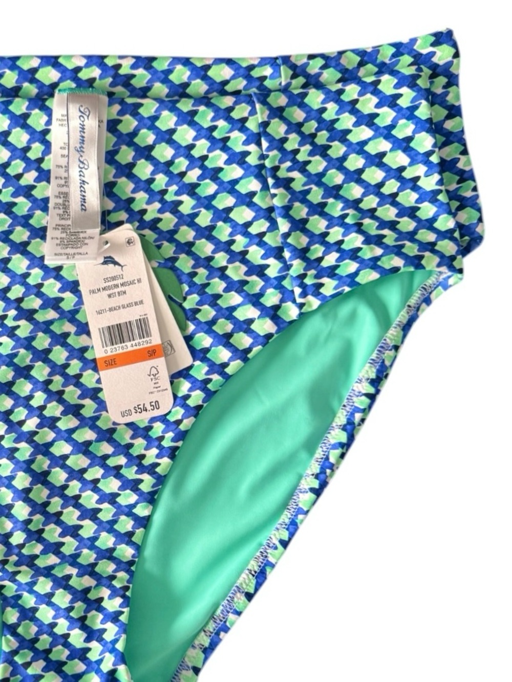 NWOT Tommy Bahama Palm Modern Mosaic Pool High-Waist Bikini Bottom - Picture 12 of 16